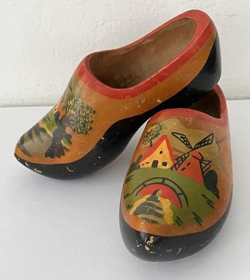 Vintage HP Dutch Wooden Shoes Holland