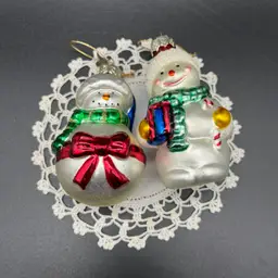 Vintage Thomas Pacconi Set of 2 Christmas Ornaments 2002   3” - 3.5” tall