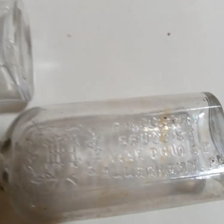 4 Antique Quack Druggist Apotheosis Pharmacy Glass Bottles