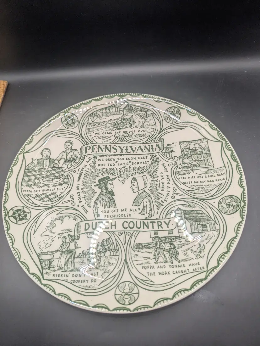 Vintage Souvenir Plate Pennsylvania Dutch Country