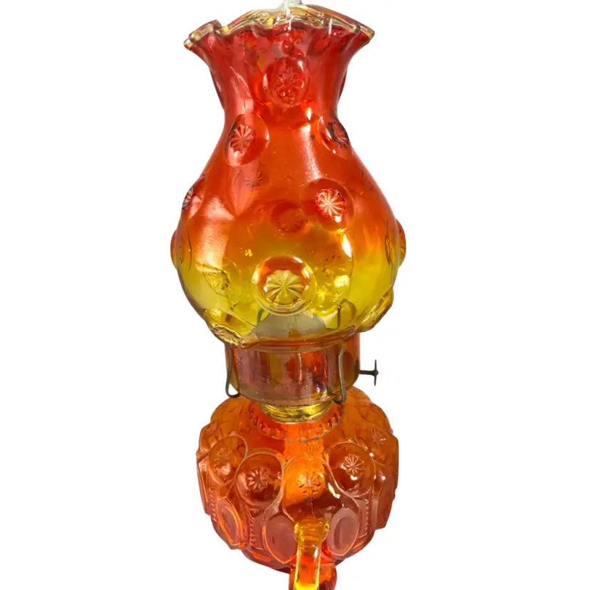 Vintage American Oil Lamp Moon & Stars w/wick