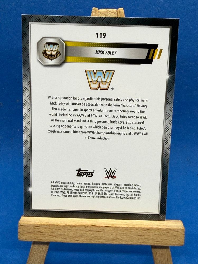 2025 WAE Topps Chrome Mick Foley #119 X-Fractor A25