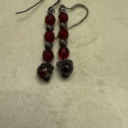 Antique Sterling Garnet Earrings