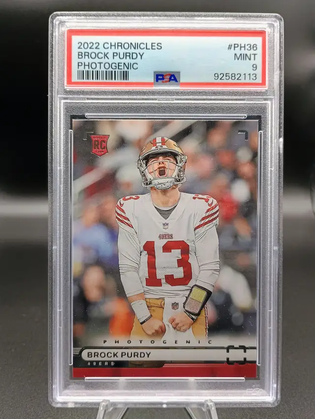 Brock Purdy 2022 Panini Chronicles Photogenic Rookie (RC) PSA 9