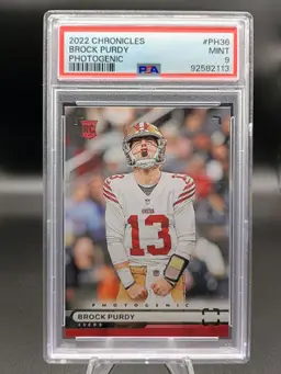 Brock Purdy 2022 Panini Chronicles Photogenic Rookie (RC) PSA 9