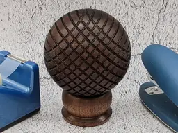 Carved Walnut Sphere 3 1/2 " in Diameter