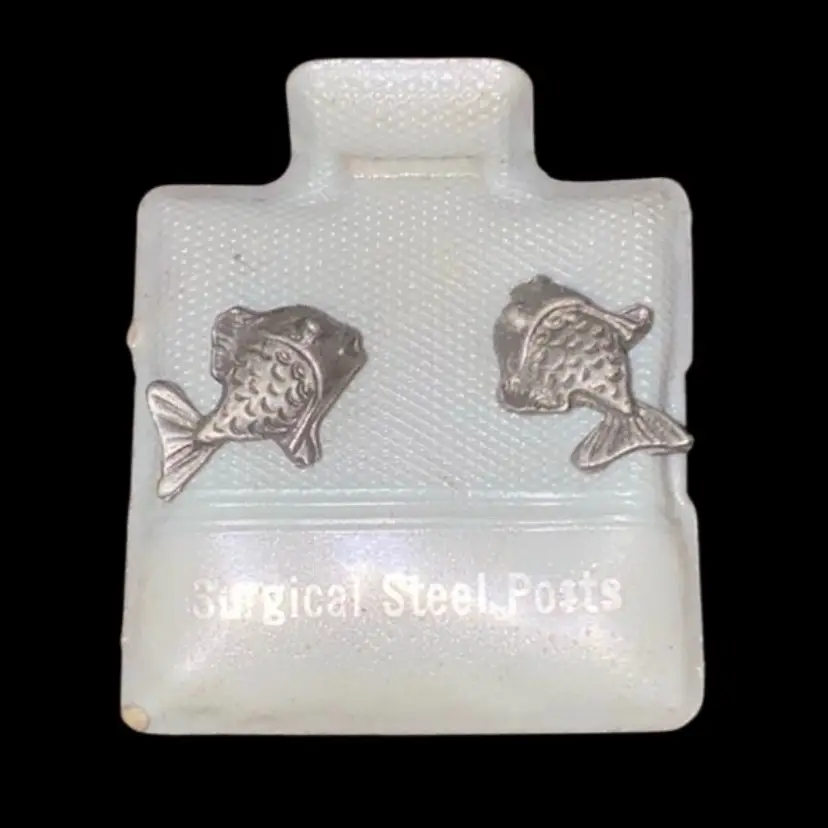 #03- New Old Stock Vintage 1980S Pewter Post Earrings As Pictured