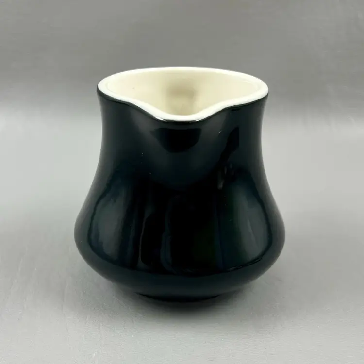 Vintage Homer Laughlin Black Bone China 3.25" Creamer USA Syrup Pitcher