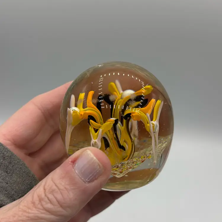 Abstract Flower Black Orange Yellow White Confetti Base AS IS