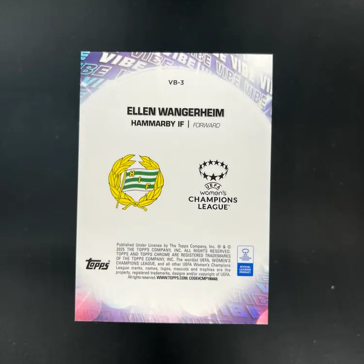 Ellen Wangerheim 2024/25 Topps Chrome Vibe /50 Soccer Card