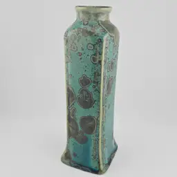 Jon Price Studio Art Green Crystalline Glazed Pottery Vase 7"