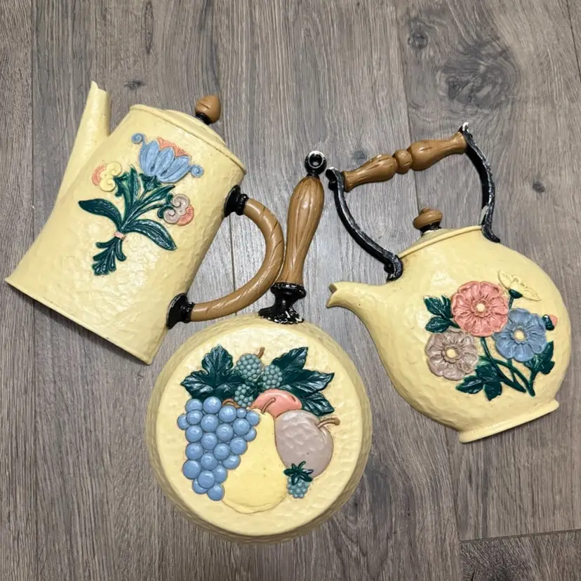 Home Interiors Teapot Skillet & Pan Fruits & Florals Wall Hangings