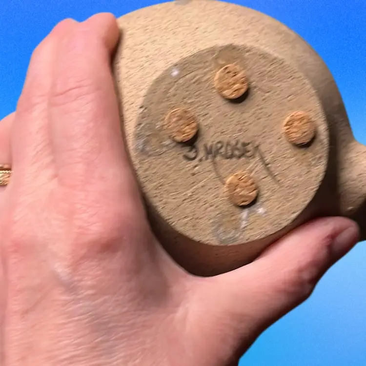 40.  pottery vase, sandstone or clay Hand Painted