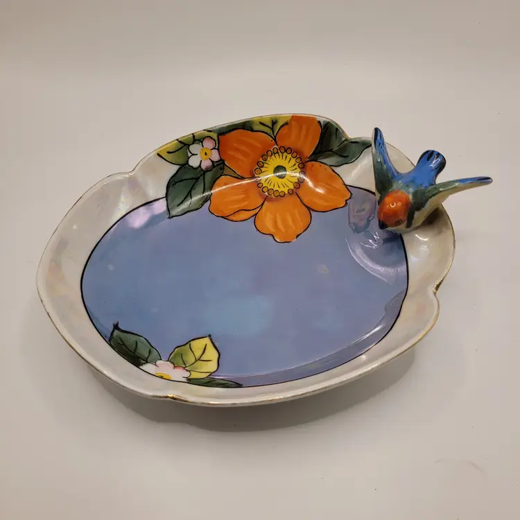 Noritake japan bird bath dish Lustre ware trinket dish soap dish