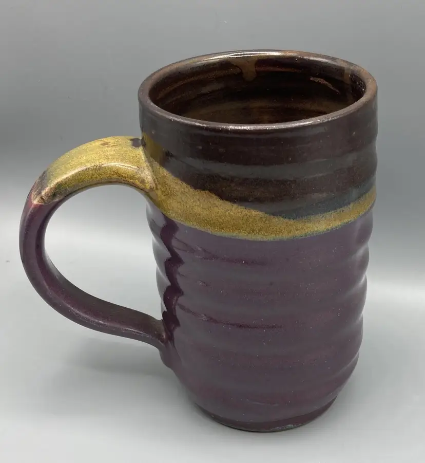 Purple Studio Art Pottery Mug - Signed