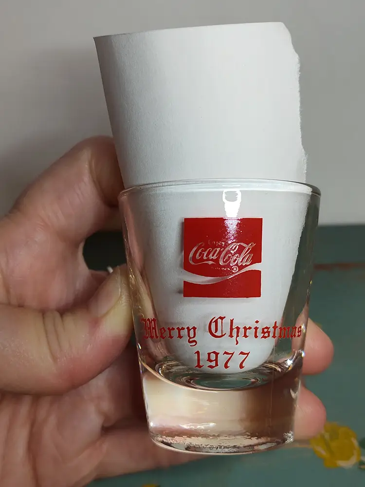 Vintage Coca-Cola "Merry Christmas" shot glass
