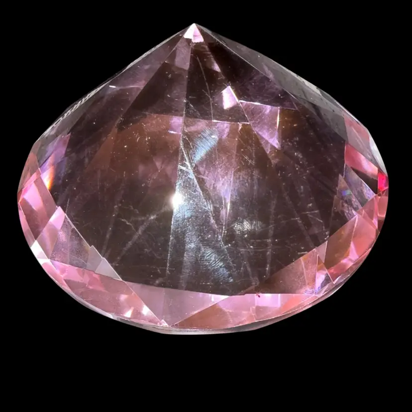 Pink Faceted Glass Paperweight*