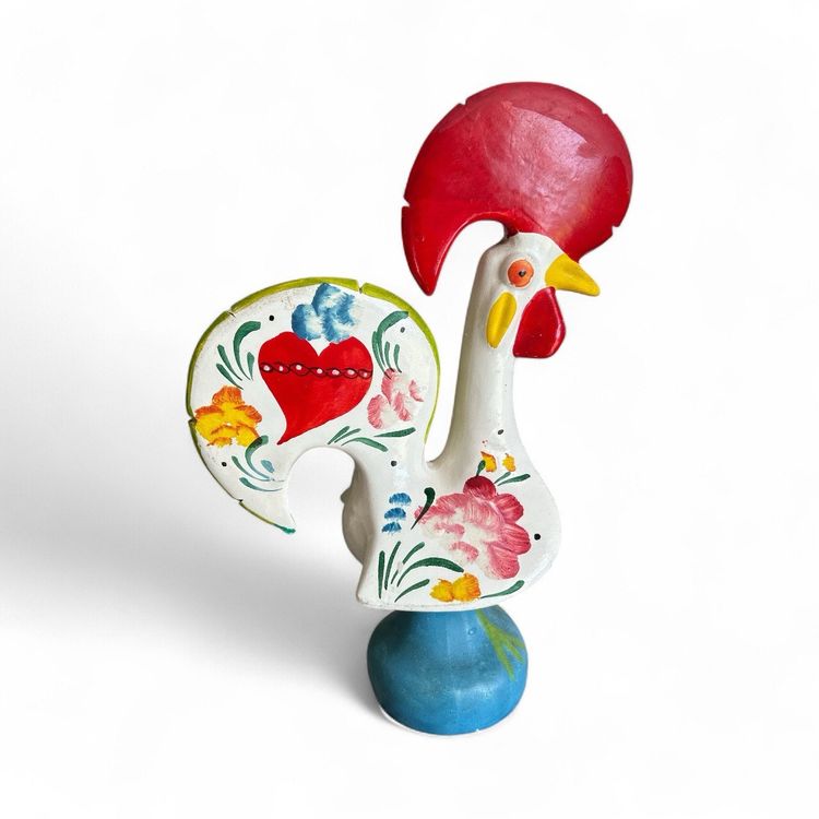 Vintage Hand Painted Dala Rooster Ceramic Figurine