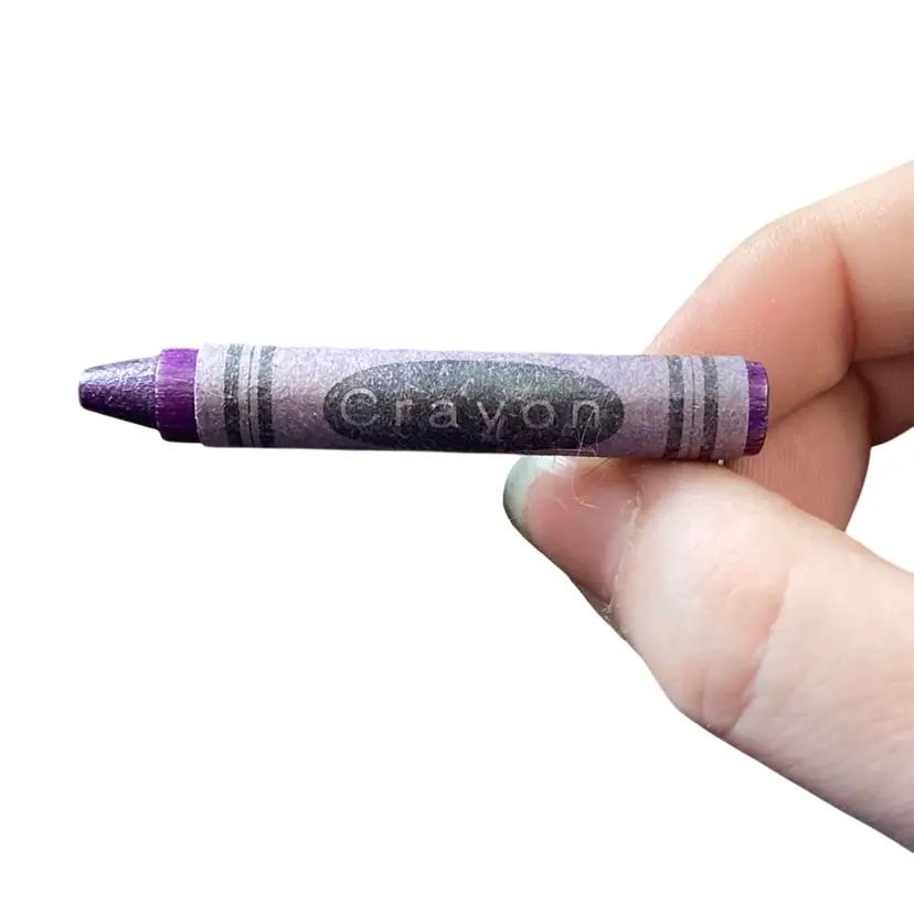 Purple Crayon Brooch 2 1/3” X 1 1/3”