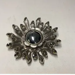 Vintage Silvertone Flower Brooch - Signed HAR 1950s-1960’s