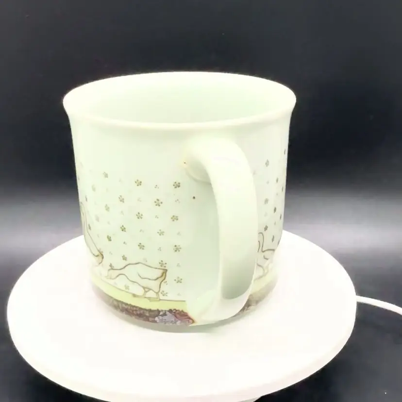 Otagiri Vintage White Duck Goose Brown Speckled Mug Cup Country Cottagecore Farm