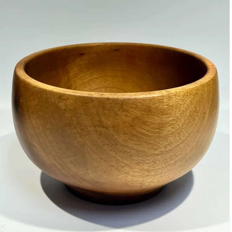 Vintage -Oregon Myrtlewood -Wooden Bowl – Made by Norcrest, in Portland, 5.5” Wide Footed Mid-Century- Original Sticker