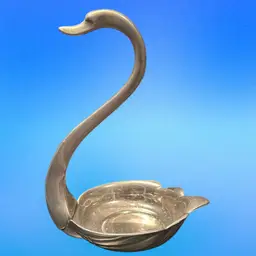 Silver Plate Swan Trinket Dish