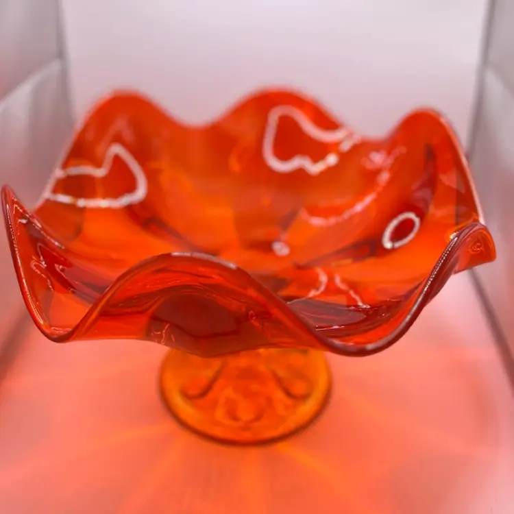 Viking Six Pedal Amberina Pedestal Bowl