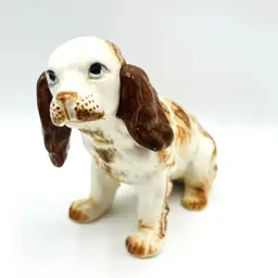 Cocker Spaniel Springer Dog Porcelain Figurine Royal Japan Hand Painted Vtg 8.5"