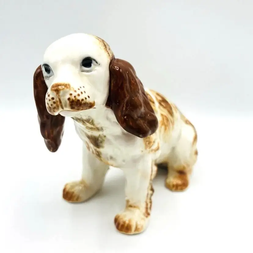 Cocker Spaniel Springer Dog Porcelain Figurine Royal Japan Hand Painted Vtg 8.5"