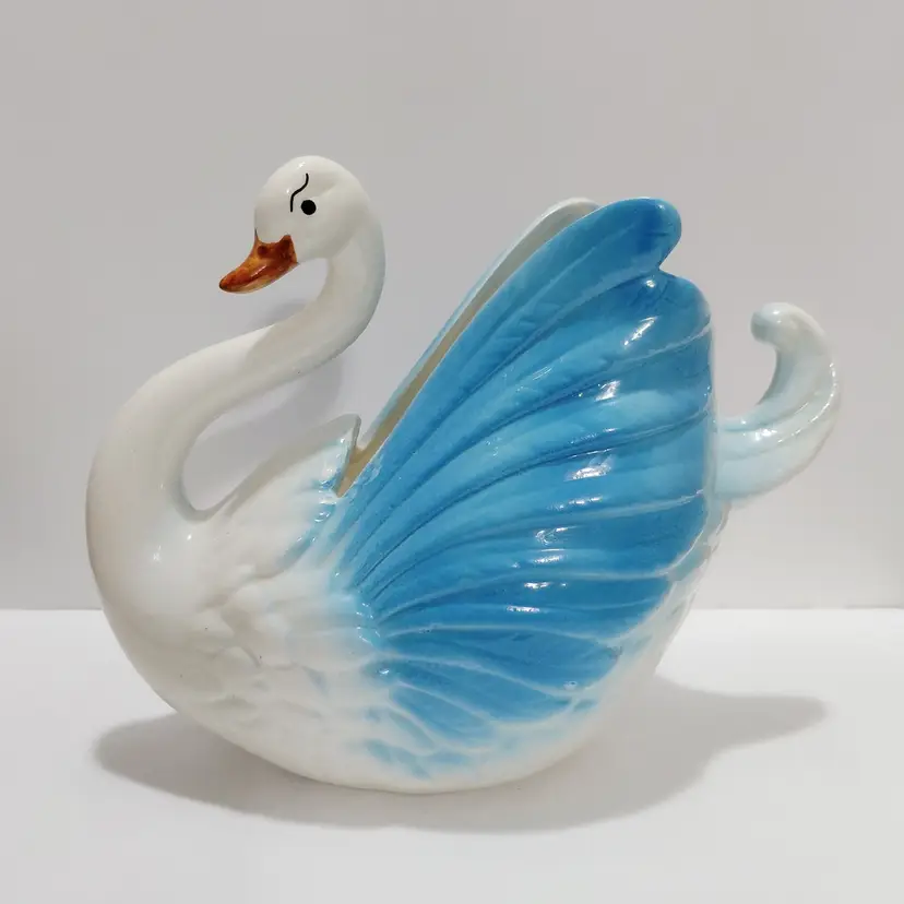 Vintage MCM Swan Planter Ceramic Large Mid Century