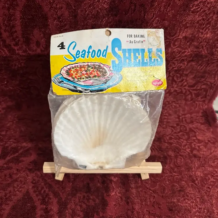 Vintage Seafood Shells Baking Au Gratin Recipe Japan Set Of 4 Japan. NOS