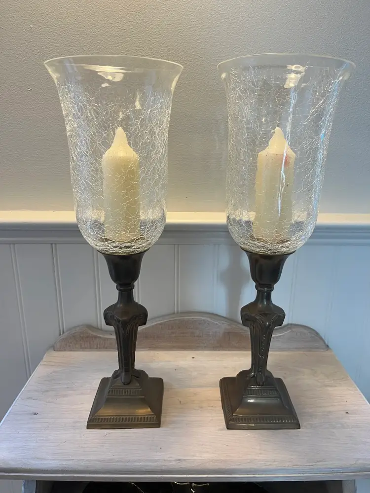 Brass/Glass Taper Holder Set