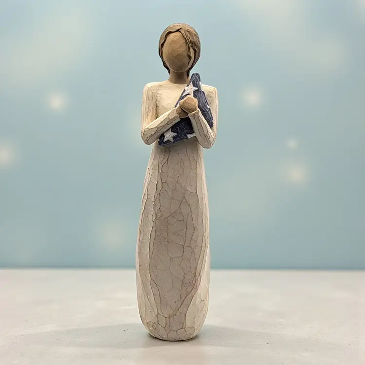 Willow Tree Hero Military Widow USA Flag 4th Of July Patriotic Demdaco Figurine