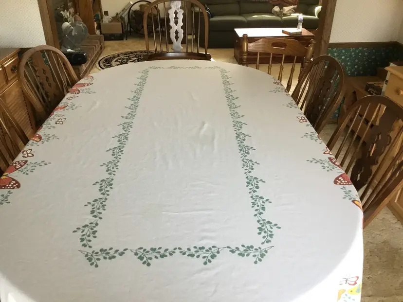 Tablecloth or use as fabric,  monarch butterflies, vines, cotton/polyester 96" by 60"