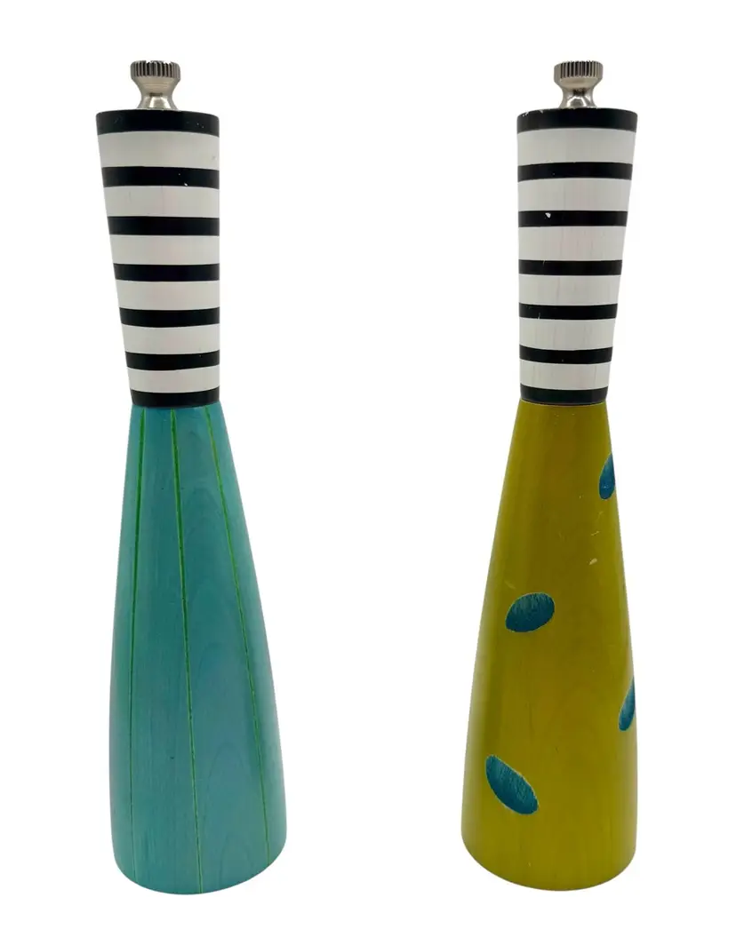 Robert Wilhelm Pep Art for William Bounds Wood Salt Pepper Grinder Mill Set 9.5”