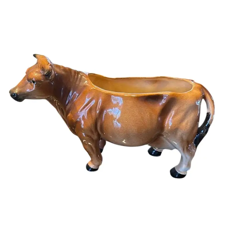 Rare Vintage Relpo 2062 Jersey Or Guernesy Cow Planter - Made In Japan 1940-50 - Numbered With Original Sticker - 7” Long