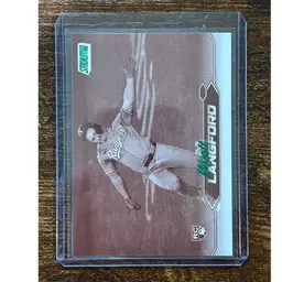 Wyatt Langford 2024 Topps Stadium Club Sepia RC Texas Rangers