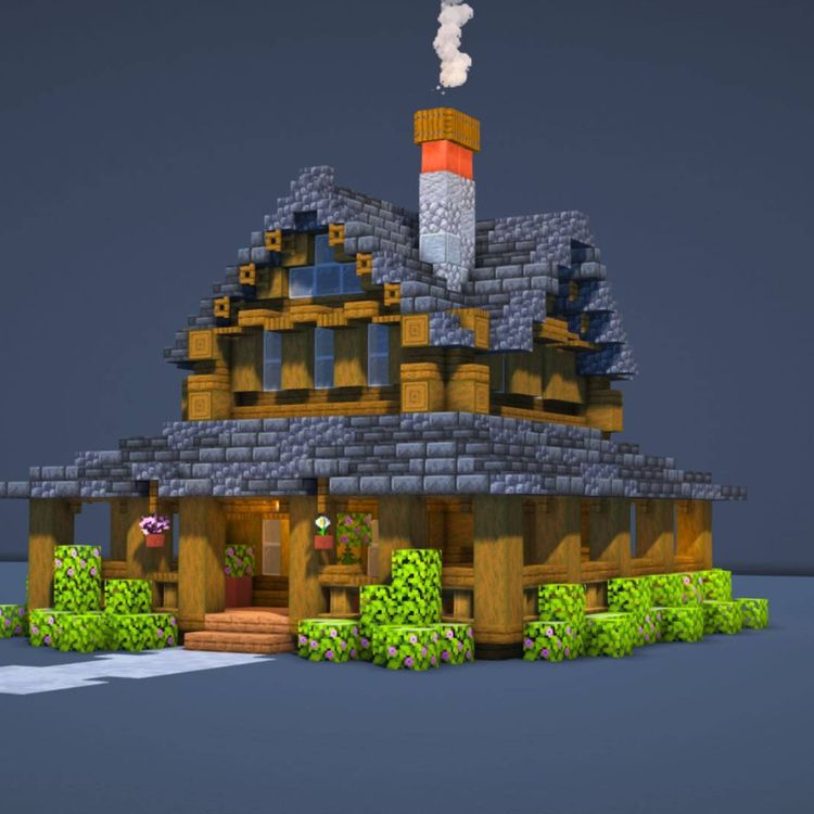 Minecraft Rustic Log Cabin (FULL INTERIOR)