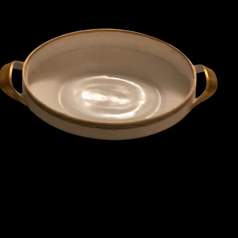 Theodore Haviland, Limoge, France, Porcelain Gold Guild Serving Bowl Antique