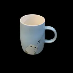 Blue Cat Mug 4 3/4 X 3 1/4 X 4 1/2 Inches