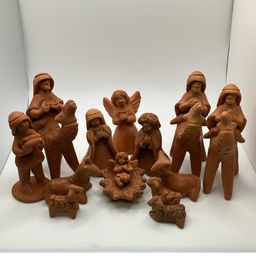 14 Piece Terracotta Nativity Set - Handmade In Guatemala