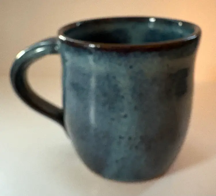 Art Pottery, Hand Thrown Coffee Mug 4” X 3” Artist Signed.