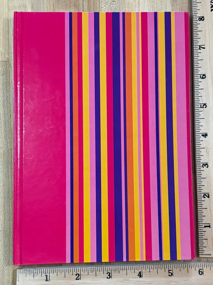 Striped Pink Hardcover Lined Journal Notebook Diary 80 Pages 5.75"W x 8"H NOS