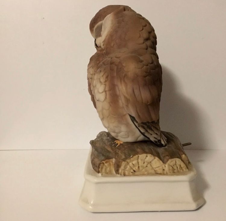 VTG Owl Couple Wind Up Music Box GORHAM JAPAN Memories (The Way We Were)