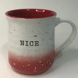 Nice Spell Out Pottery Coffee Mug Sheffield Home XL Speckled Red White