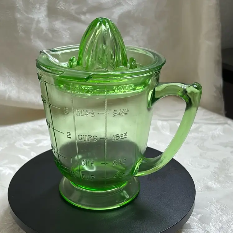Uranium Glass Juicer Set.