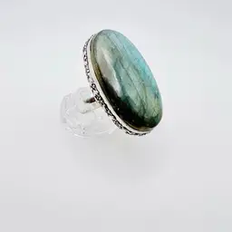 Labradorite Ring (size 9.75) in Sterling Silver Finish (#A117)