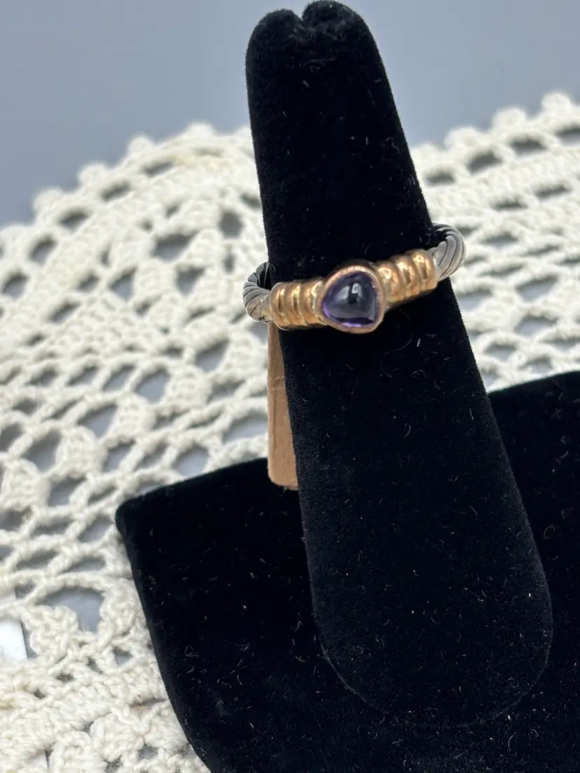 Sterling 14kt Amethyst stone ring