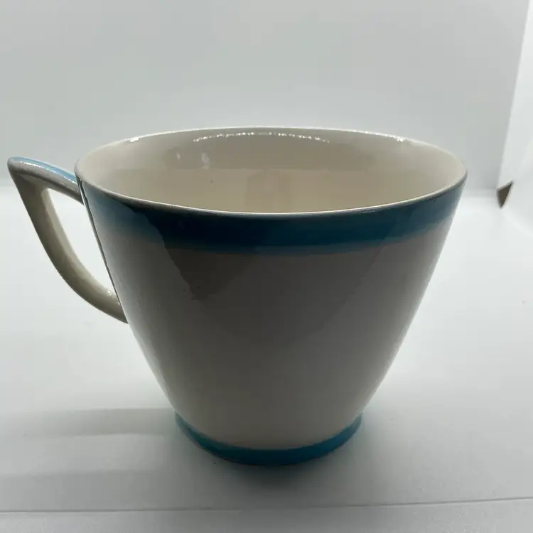 Coffee Hound Large Coffee Cup Vintage 1950s Blue Rim Kitschy Mid Century Mug